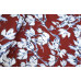 10cm Viscosedruck Blüten weiss/jeansblau auf Dunkelrot Blusen- und Kleiderstoff  (Grundpreis € 10,00/m)